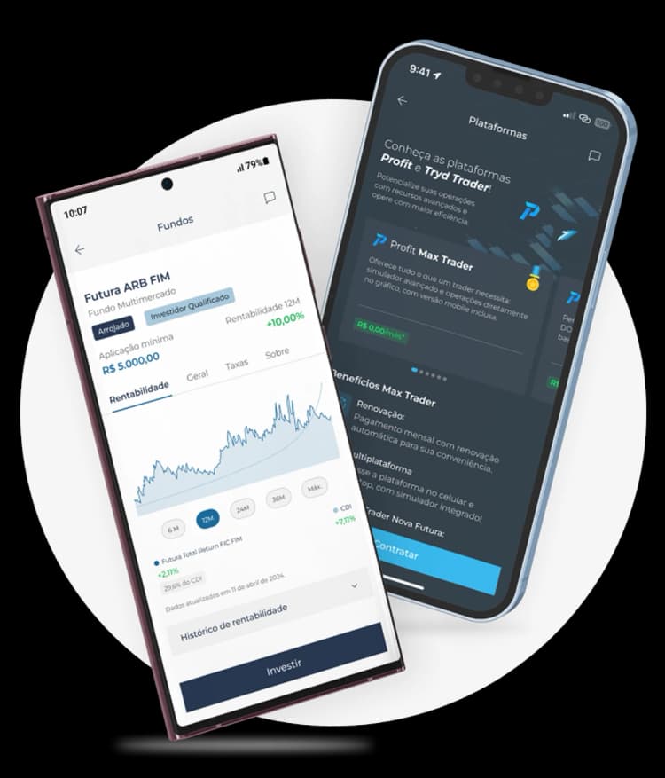 Mockup do novo app Nova Futura